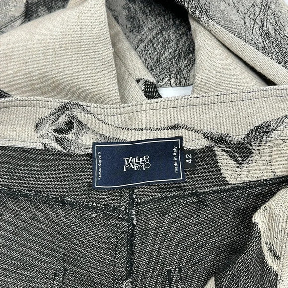 Taller Marmo Pants Pant Straight Studded Black Horse Stallion Cream Size 42 US 6 - Picture 9 of 10